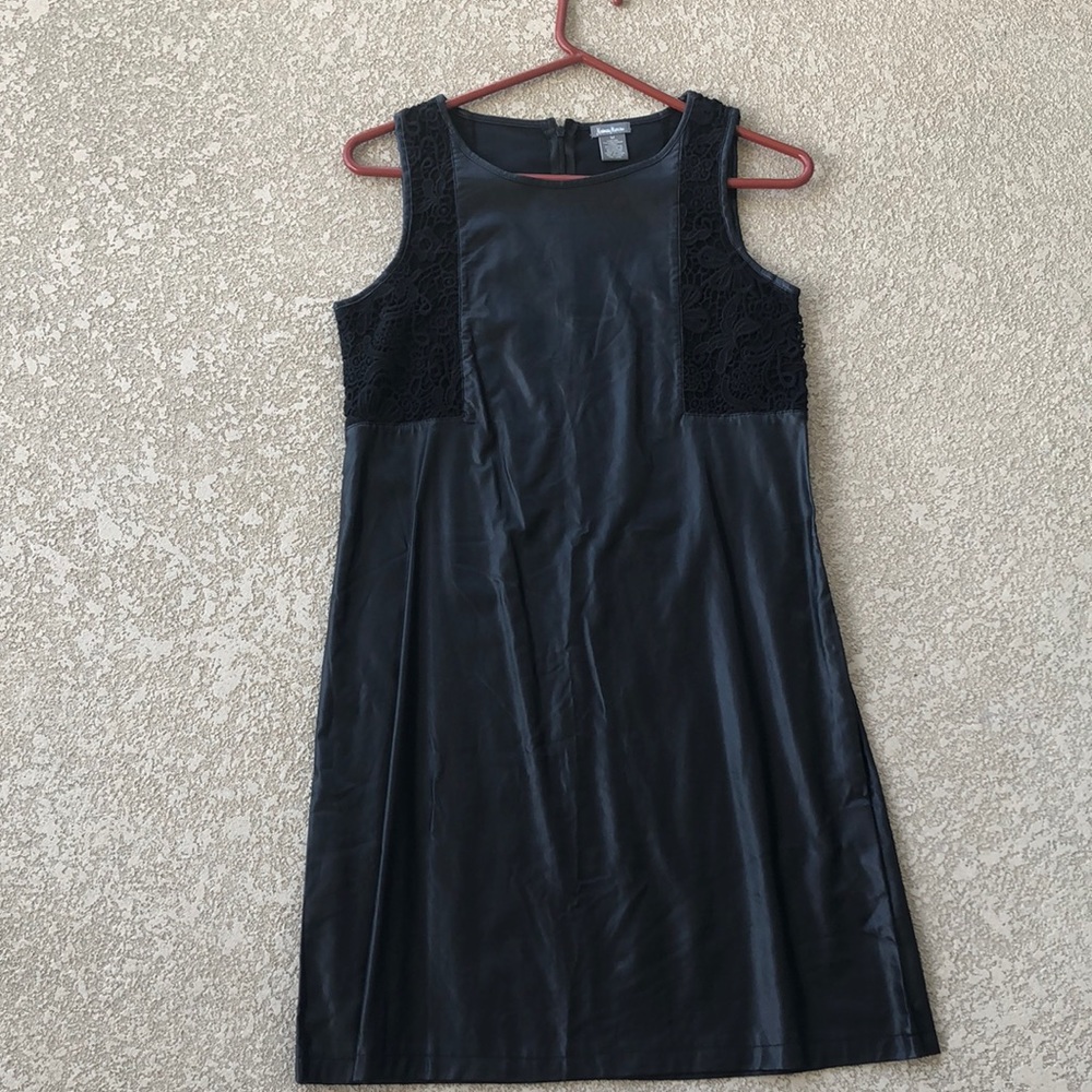 Brand New Neiman Marcus Faux Leather Floral Dress